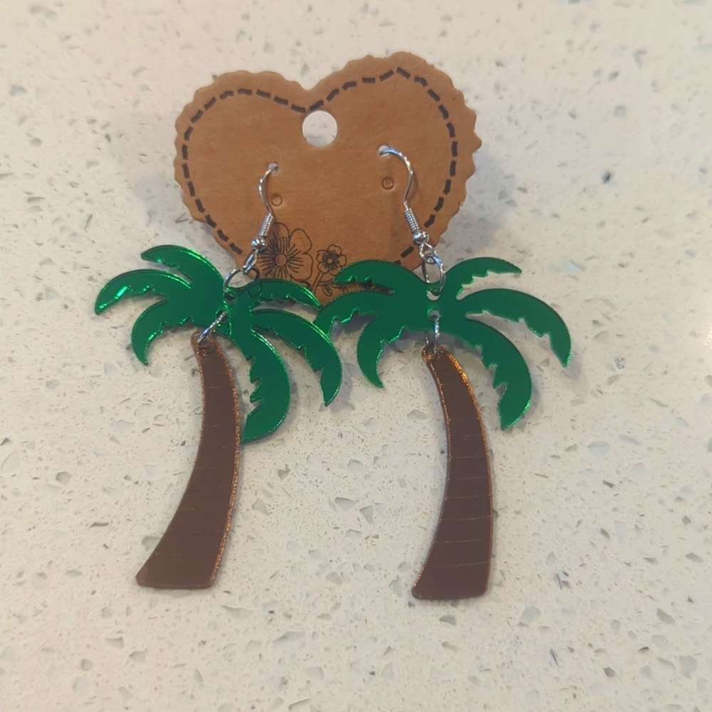 Palm tree Cali dangle earrings